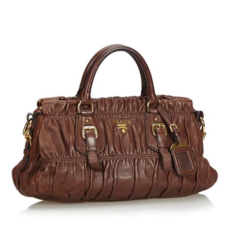 borsa pelle marrone prada|borse in pelle prada.